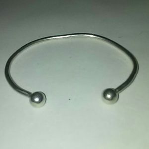 Mens  925 cuff bracelet with ball ends